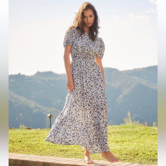 04 Beautiful Boho Floral Print Tiered Maxi Dress - Picture 3 of 6